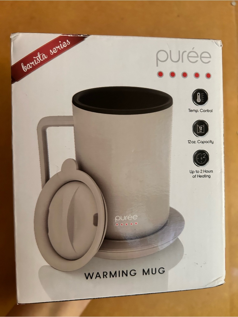 Purée White Mug with Black Interior Warming Base